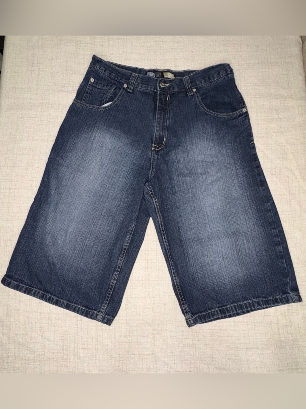 South Pole Men's Navy Blue Denim Shorts/Baggy Jorts Size 34